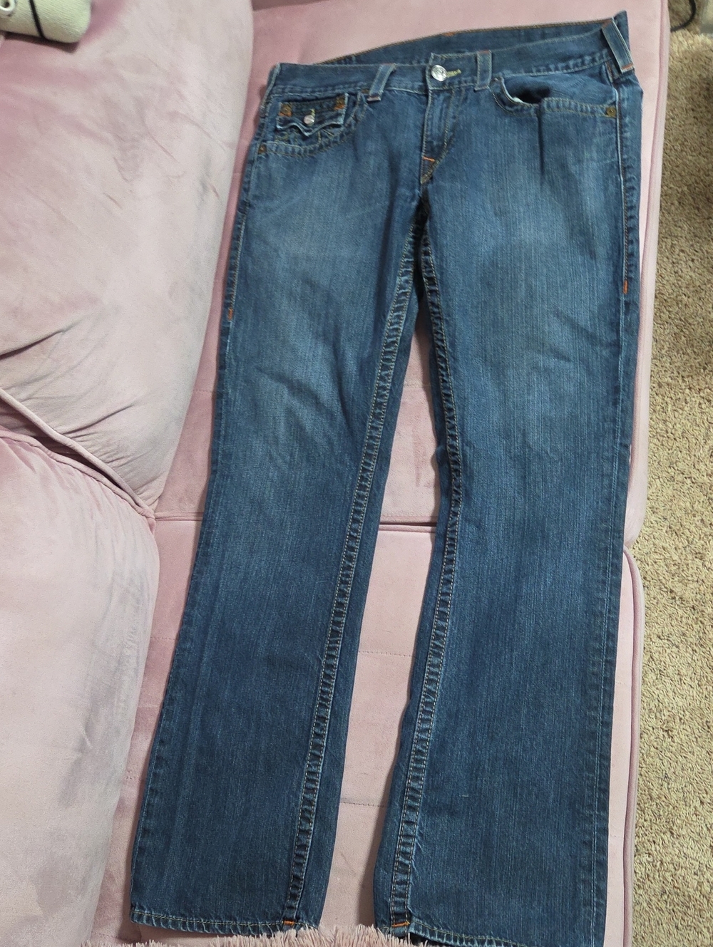 Men's Blue Straight-Leg Jeans